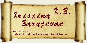 Kristina Barajevac vizit kartica
